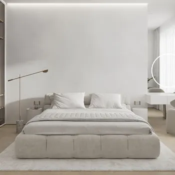 Italijos minimalistinio audiniu meno lova modernus minimalistinis miegamasis, dvigulė lova tatamio lova šviesos prabanga ins Fengwang raudona sluoksniuotos lova