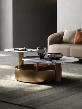 Italijos minimalistinis žurnalinis staliukas 2023 naujas dydis apvalus kavos staliukas modernios šviesos prabangus gyvenamasis kambarys su prasme prabanga
