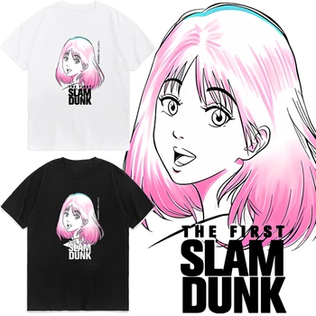 Japonijos Anime Slam Dunk T-shirt Sakuragi Haruko Akagi Krepšinio Manga Vintage Marškinėliai Vasaros Crewneck Tee Moterims Laisvalaikio Drabužiai
