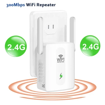 JCKEL Repetidor WIFI Kartotuvas Wi Fi Stiprintuvas Adapteris WPS AP Režimu LAN RJ45 300Mbps 2.4 G, Wi-Fi Extender