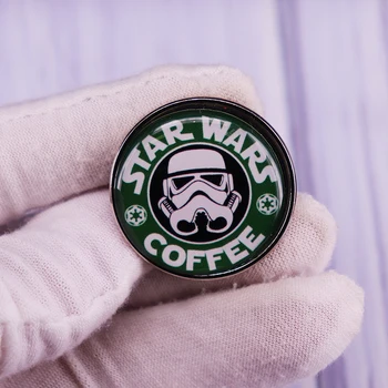 Juokinga Kavos Pin Sagė Kavos Logotipas Įkvėpė Ženklelis