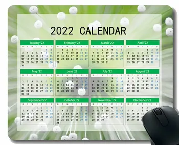 Kalendorius 2022 Metų, Pelės Padas,Šviesos Ventiliatoriaus Lašas Žalia Spinduliai Anti-Slip Gumos Kilimėlis su Tvirtos Siūlės Kraštai