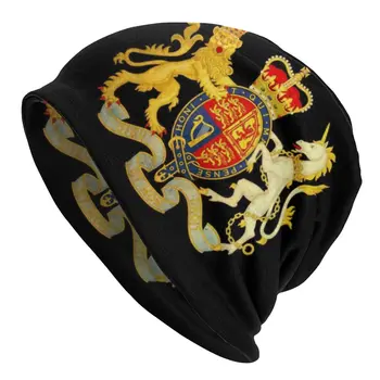Karališkasis Herbas Jungtinės Karalystės Vyriausybės Variklio Dangčio Homme Mados Megzti Skrybėlę Unisex Žiemos Karališkosios Didžiosios Britanijos Didžiuojasi Beanies Kepurės