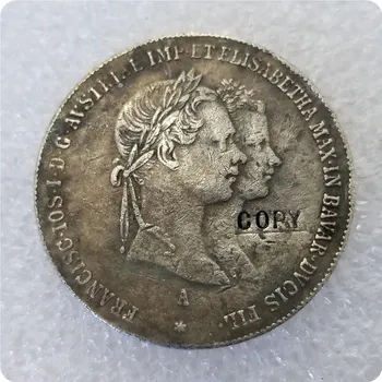 KOPIJUOTI REPLIKA 1854 Austrija - Habsburgų 1 Gulden - Franz Joseph I KOPIJUOTI MONETOS