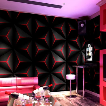 Ktv Tapetai Salė Flash Wallcloth 3D Stereo Plokštumos Geometrinių raštų Temą Langelį Fone Pape Sienų Tapetai, 3d
