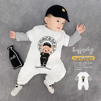 Kūdikis, Berniukas, ilgomis rankovėmis Jumpsuit Drabužius Kūdikiui Roupas Para Ropa De Bebe Disfraz Naujagimių Clothings Kūdikių Kostiumas bebe 0 3 meses