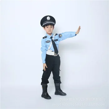 Kūdikis, Berniukas, Mergaitė Kelių Policijos Pareigūnas Cosplay Kostiumas Vaikams Karinės Policininkas Vienodas Halloween Carnival Šalies Scenos Drabužiai