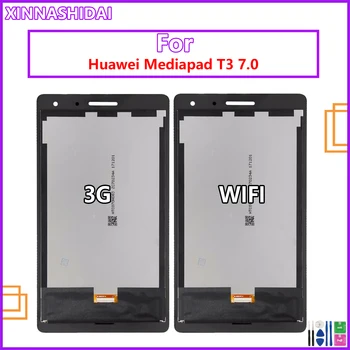 LCD Ekrano ir Huawei Mediapad T3 7.0 BG2-W09 BG2-U01 BG2-U03 Jutiklinis Ekranas skaitmeninis keitiklis Asamblėjos Huawei T3 7 3G Wifi LCD