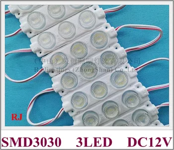 LED modulis lempos šviesa objektyvas DC12V 3 led 3W šviesos kampas vertikaliai 15 horizontaliai 45 laipsnių reklamos apšvietimo dėžės