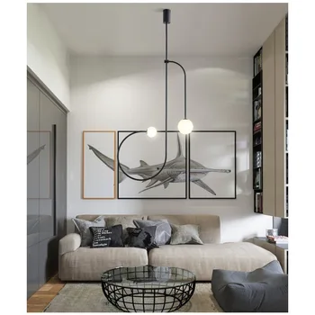 LED šviestuvo šiuolaikinės paprasta polių kūrybinės asmenybės gyvenimo kambario, miegamasis blizgesio salonas lamparas comedor apdaila žibintai dekoras
