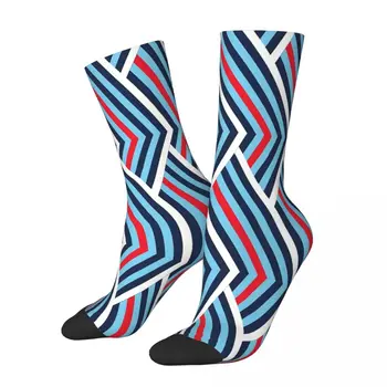 Lenktynių Spalvų Modelis Stripe Socks Vyrai Vyrai Moterys Pavasarį Kojinės Poliesteris