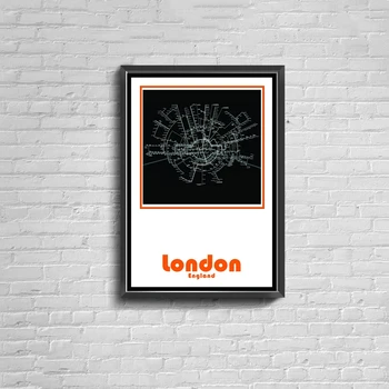 Londono Metro Žemėlapis Drobės Plakatas Spausdinimo Namų Sienų Tapybos Apdaila (Be Rėmelio)