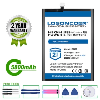 LOSONCOER Baterija 5800mAh BN58 Už Xiaomi BN58