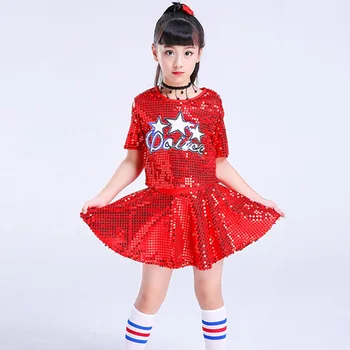Mergina Hip-Hop Šokio Kostiumai Vaikams China Vest Top Vaikų Džiazo Scenoje Suknelė Gatvės Šokių Drabužiai Mergaitėms Veiklos Dėvėti