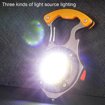 Mini Žibintas Įkraunamas Nešiojamų Ultralight Butelio Atidarytuvas Išgyvenimo Plaktukas Super Ryškus LED Keychain Žibintuvėlis, Kempingas