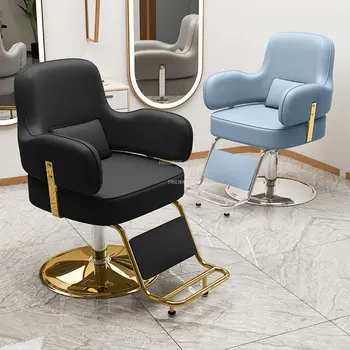 Modernios Šviesos Prabanga Barber Kėdės Salonas Grožio Nerūdijančio Plieno Barber Kėdės, Liftas Swivel Silla De Makarov Prekybos Baldai