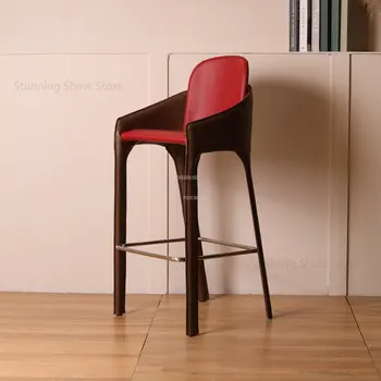 Modernus Minimalistinis Baro Baldai italijos Šviesos Prabangus Baro Kėdės Dizaineris Aukštos Taburetės Namų Balno Oda Valgomojo Kėdės, Virtuvės