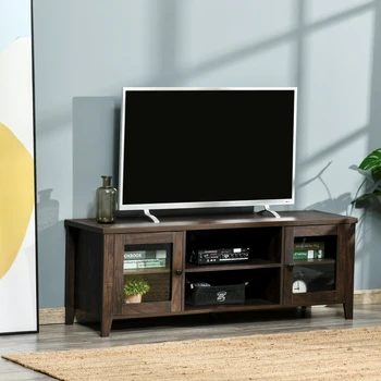Modernus TV Stovas, Pramogų Centras su Lentynos ir Spintos, skirtos Flatscreen Televizoriai Iki 60