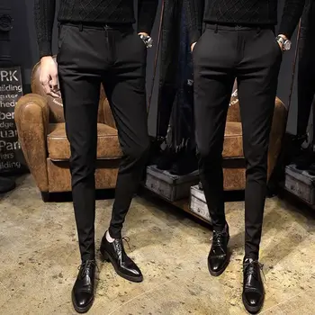 Nauja Pavasario Vasaros Kostiumas Kelnės Vyrams Drabužius 2023 korėjos Paprasta Verslo Oficialią Dėvėti Slim Fit Straight Office Kelnės H103