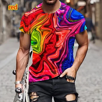 Naujas Mados Spalvinga marškinėliai 3D Spausdinimo Vyrų Atsitiktinis Vasaros Cool Hip-Hop Trumpas Rankovės Viršų