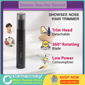 Naujas ShowSee Elektros Nosies Plaukų Žoliapjovės 360 Laipsnių Pasukti Ausų, Nosies Plaukų Skustuvas Saugus Valymo Įrankis Vyrams, Moterims
