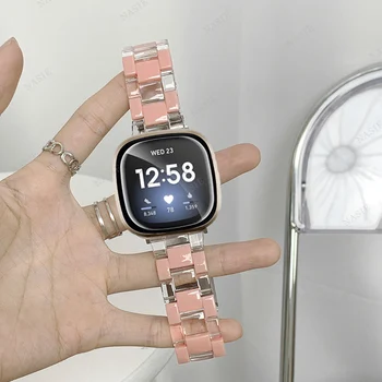 Naujausias Dervos Diržu, Fitbit Versa 2 3 4 Lite Prasme Skaidrios Fitbit Atvirkščiai Apyrankę Watchband Priedai