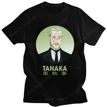 Naujovė Black Butler Tanaka Marškinėlius Vyrų Įgulos Kaklo Trumpas Rankovėmis Fantasy Anime, Manga Atspausdintas T-shirt Medvilnės Negabaritinių Marškinėliai