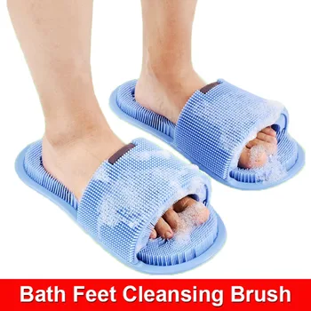 Naują magic kojų plovimo vonios kambarys, šlepetės vyrų ir moterų vonia, priešslydžio sistema silikono šlepetės koja trina masažas valymo šepetys