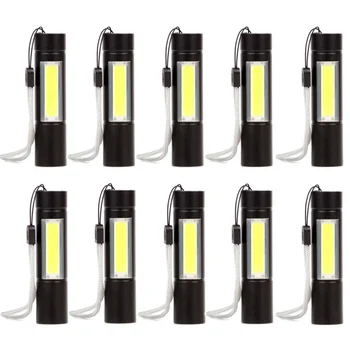 Nešiojamas Įkraunamas LED Žibintuvėlis Mini Žibintuvėlis Pastatytas Baterija Lauko Kempingas Stiprus Žibintas atsparus Vandeniui Reguliuojamas Penlight