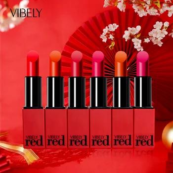 Nuogas Aksomo Lūpų Matinis atsparus Vandeniui Ilgalaikį Lūpų Atspalviu Lūpų Makiažas Sexy Red Kinijos Kosmetika Mergaitės lūpų Stick Didelis Pigmento