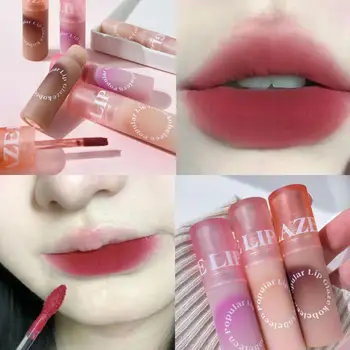 Nuogas Lūpų Blizgesys Matinis Lūpų dažai, Vandeniui ilgalaikį Mini Raudonas Skystis Lip Tint Nešiojamų Lūpų Glazūra Grožio Make Up Lūpų Kosmetikos