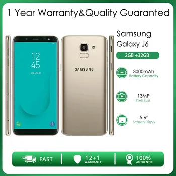Originalus, Atrakinta Samsung Galaxy J6 J600F 4G 2 GB RAM, 32 GB ROM 13MP 5.6