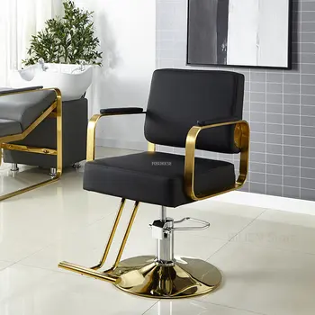 Paprasta Nerūdijančio Plieno Barber Kėdės Modernus Liftas Pasukama Kėdė Prabanga Kirpyklos Kėdė Plaukų Pjovimo colchones baldai HY