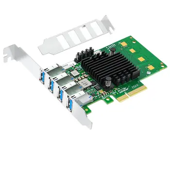 PCI-E 3.0 X4 Plėtimosi Kortelės Adapterį 4channel 4*USB 3.0 prievadai PCIE PCI express 