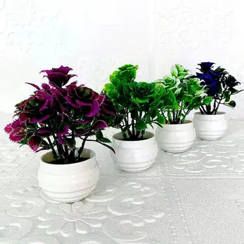 Plastikiniai Dirbtiniai Augalai Ne nyksta Modeliavimas Bonsai 1 Rinkinys Dirbtinės Bonsai Kinų Rožė Augalai Netikrą Bonsai Dekoravimo