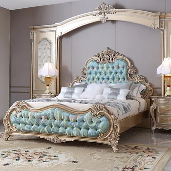 Prancūzijos baldai, medžio masyvo 1,8 m dvigulė lova Europos prabanga vila užtrauktukas vestuvių lova lova Princesė