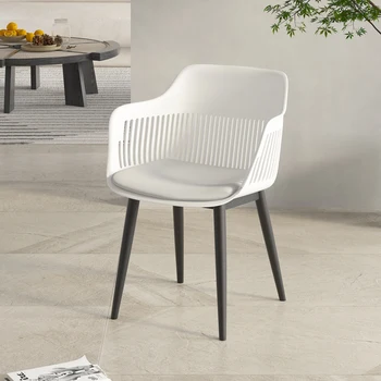 Rankos Atsipalaiduoti Baltos Spalvos Valgomojo Kėdės Plastikinė Grindų Tuštybės Mobiliojo Valgomojo Kėdės Miegamojo Dizainas Muebles Cocina De Balkonas, Baldai