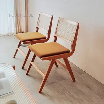Retro Kambarį Kėdės Namų Baldai Japonijos Rotango Senovės Valgomojo Kėdė Paprasta Fotelis Šiaurės Namuose Likti Viena Sofa Kėdė