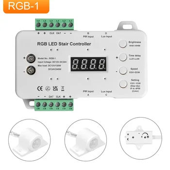 RGB-1 RGB LED Laiptų Apšvietimo Reguliatorius Su Dienos šviesos Jutiklis 16-50 max veiksmus 12V-24V 10A produkcija