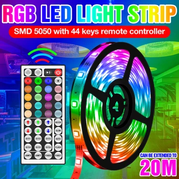 RGB Ligth Juostelės LED Decoracion Apšvietimas, LED Lempos, Lanksti Juosta DC 12V USB Vandeniui Lempos 5 10 15 20 LED Diodų Šviesos Juostelės