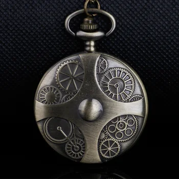 Senovinių Įrankių Stiliaus Unisex Kvarco Kišenėje Žiūrėti Bronzos Karoliai Praktinių Laikrodis Pakabukas