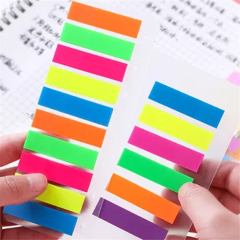 Skaidrus Fluorescencijos spalvos popieriaus Memo Pad Sticky Notes Žymą Nukreipkite Žymeklį Memo Lipduką 