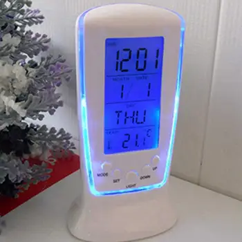 Skaitmeninis Laikrodis LCD Ekranas Žadintuvas Penkis Mygtukus, ABS Skaitmeninį Signalą, LED Skaitmeniniai žadintuvai Kalendorius Darbalaukio Priedų