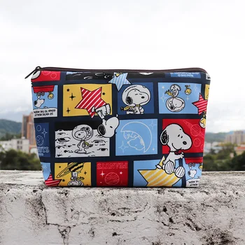 Snoopy mergaitė berniukas kosmetikos krepšys animacinių filmų studentas didelės talpos kelionių saugojimo krepšys mielas makiažas plovimo maišelis sankabos rankinės, piniginės monetos