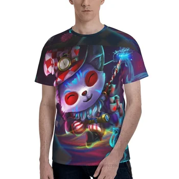 TEEMO Slaptas LOL Vasaros Mens T Shirts, Negabaritinių Poliesteris Marškinėlius Greitai-džiovinimo Trumpas Rankovės 3D Atspausdintas Kvėpuojantis Drabužiai
