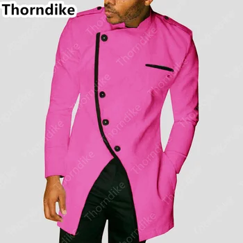 Thorndike Vėliau kaip Nereguliarus Dizaino vyriški Ilgai Kostiumas Indijos Stiliaus Jaunikis Mens Vestuvių Suknelę 2 dalių Komplektas Šalies Smokingas Terno Masculino