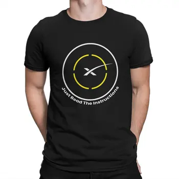 Tiesiog Perskaitykite Instrukcijas SpaceX Iškrovimo Droneship Klasikiniai Marškinėliai Derliaus Punk Vyrų Marškinėlius, O-Kaklo Vyrų Drabužiai.