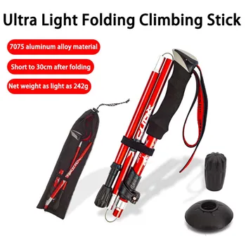 Ultralight Lankstymo Trekas Polių Daugiafunkcį Lauko Pėsčiųjų Alpenstocks Išardomi Laipiojimo Stick Nešiojamų Sniego Lazdą