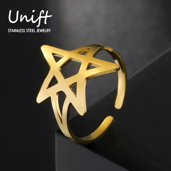 Unift Madinga Star Pentagram Žiedai Vyrams Aukščio Nerūdijančio Plieno Moterų Žiedas Geometrinis Mados Punk Minimalus Pagonių Papuošalai