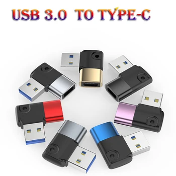 USB 3.0 TypeC Moterų adapteris Nešiojamas Lengvos Konstrukcijos 90 Laipsnių Alkūnė OTG Uosto Konverteris Adapteris, Skirtas 